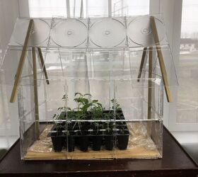 s 20 near brilliant ways to beautify your home using dowels, Repurpose old CD cases into a mini greenhouse