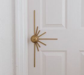 s 20 near brilliant ways to beautify your home using dowels, Decorate your doorknob with a sunburst made from square dowels