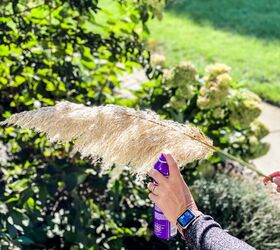 Why she sprays hairspray on a piece of pampas grass