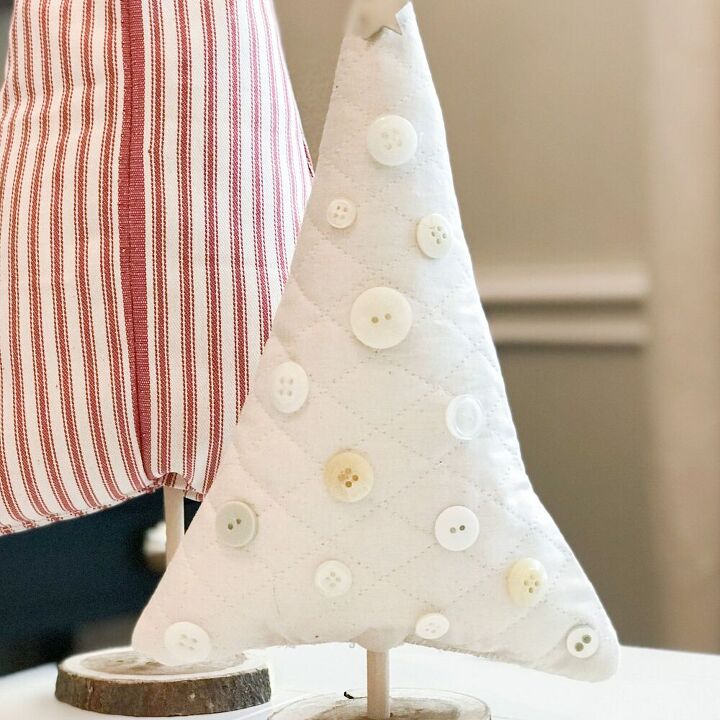 how to make super cute and easy fabric christmas trees