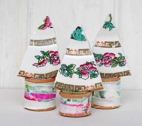 upcycled mini plate trees