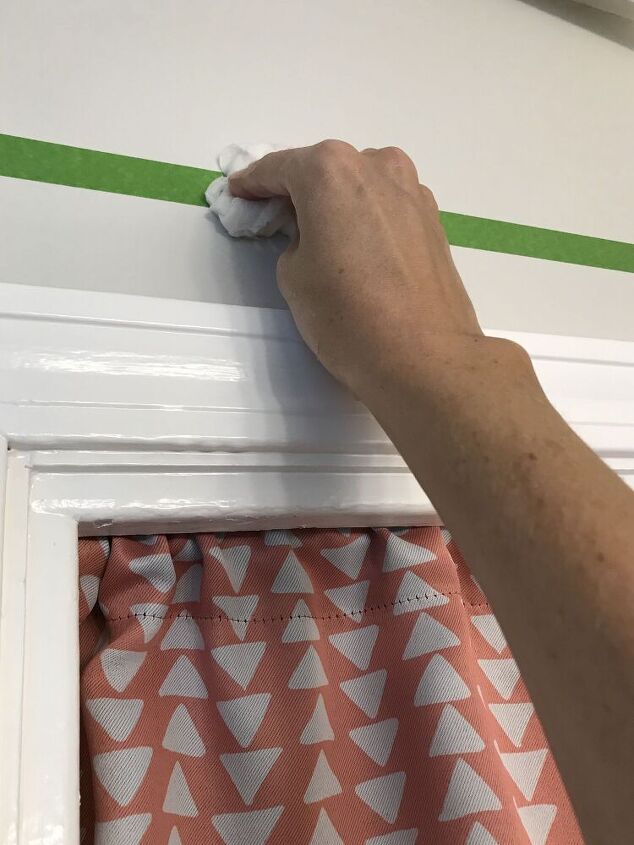 how to paint a ceiling with a color block design