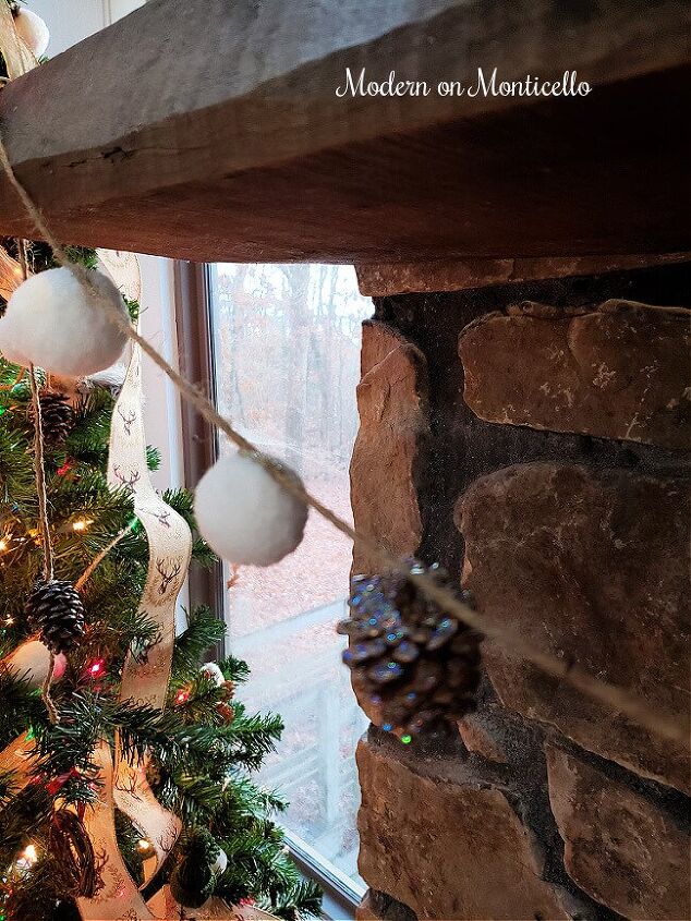 snowball and pine cone garland