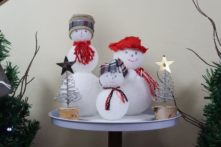 dollar tree snow family snowman christmas decor