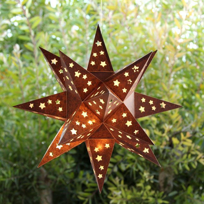 s 15 stunning lanterns that will give you a magazine perfect fall porch, DIY a rusty faux metal star lantern from card stock