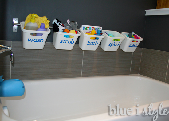 20 ways to boost bathroom storage without taking counter space, Organize bath toys with these cute hanging buckets