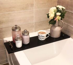 20 ways to boost bathroom storage without taking counter space, Add classs to your bath with a simple DIY bath caddy