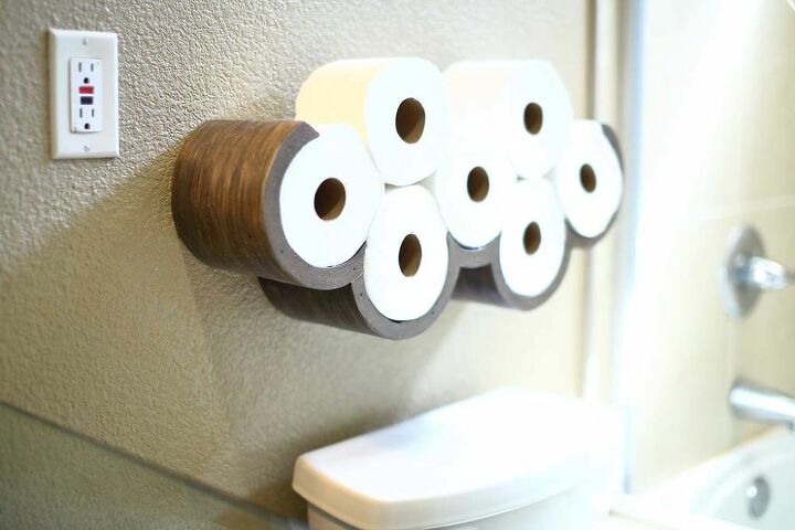 20 maneiras de aumentar o armazenamento do banheiro sem ocupar espao no balco, Armazenamento de papel higi nico em forma de nuvem