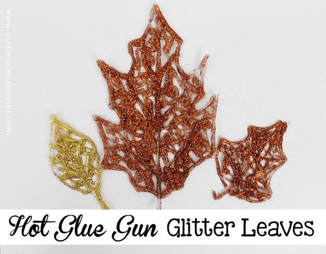 s 14 cool ways you never thought to use a hot glue gun, Go glam with glittery hot glue leave for fall