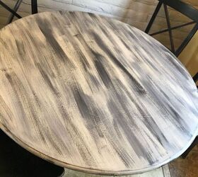 tattered table top to textured beauty, First coat of textured paint