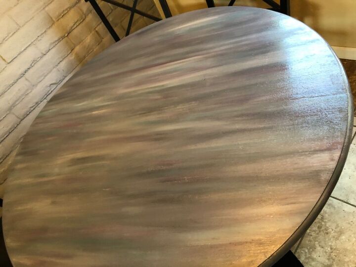 tattered table top to textured beauty, Starting to look textured