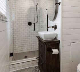 diy makeover modern farmhouse style small space bathroom