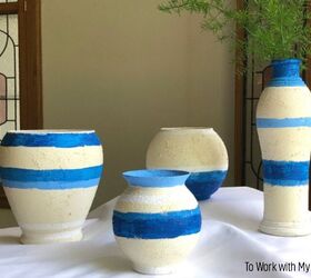 s 9 beautiful vases that used to be plain glass, Get a beachy vibe with beautiful striped vases