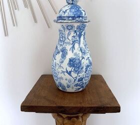 s 9 beautiful vases that used to be plain glass, Add a touch of chinoiserie with a stunning decoupage ginger jar
