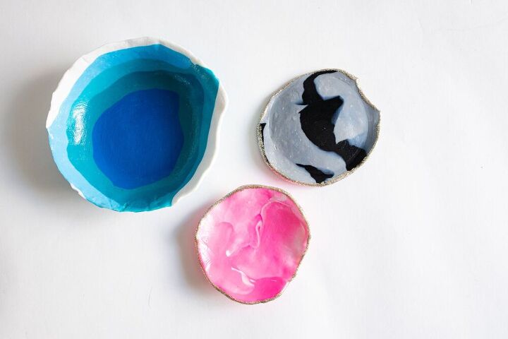 diy ombre clay bowl or jewelry trays for gifts