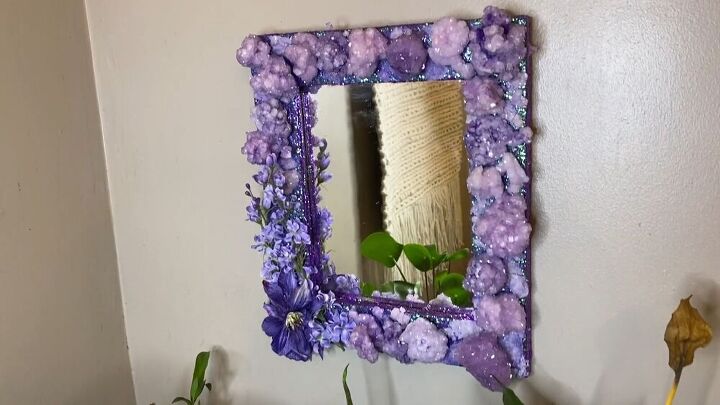 make your own unique faux amethyst mirror with this tutorial, Faux amethyst mirror