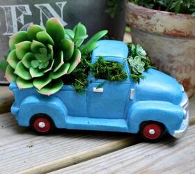 s 16 sweet mini planters that will liven up your bookshelves, Park an adorable mini truck planter in your garden this season