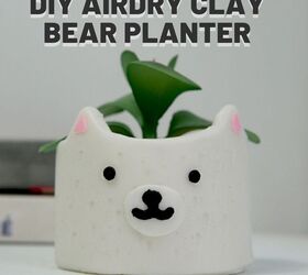 s 16 sweet mini planters that will liven up your bookshelves, Craft a cute bear planter from air dry clay