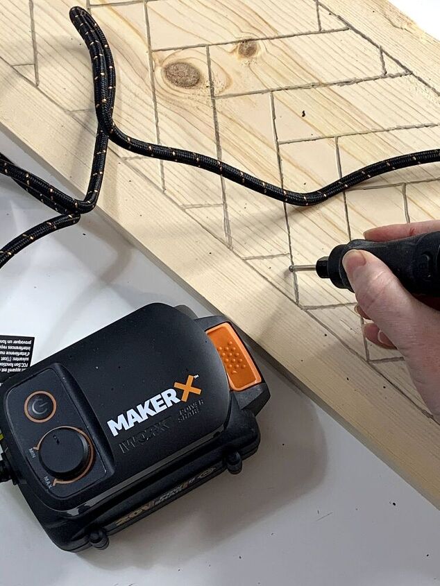 how to make wood herringbone pattern using makerx