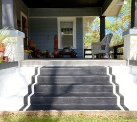 how i painted a faux rug on our front steps