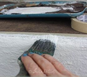 makeover steps with chalk paint and a sponge