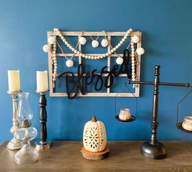 rustic wall decor with farmhouse beads
