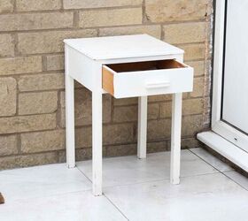 Pull the drawer out of a nightstand for this sweet porch addition