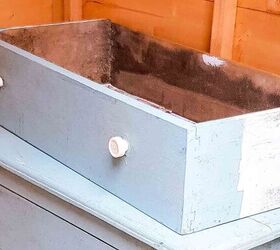 She cut an old, moldy drawer in half to make this handy outdoor addition