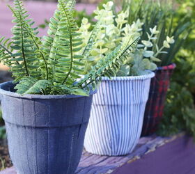 28 genius ways to reuse your old clothing, Dress up basic flower pots with dress shirt pockets
