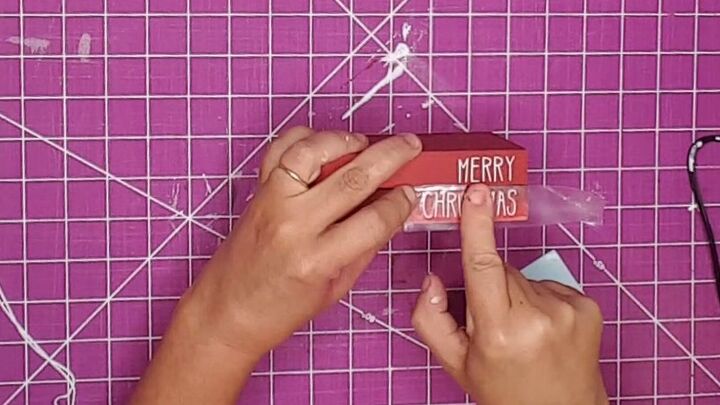 rae dunn inspired christmas decor mini stamped books wood books