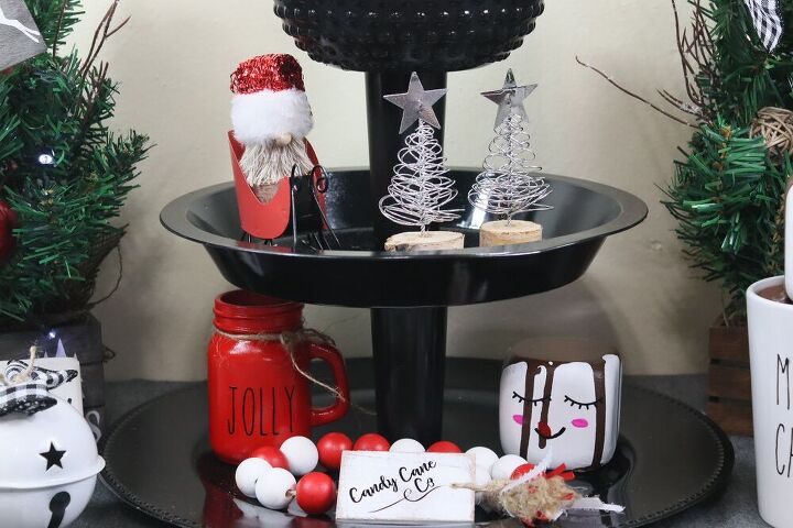 farmhouse christmas decor tiered tray wire christmas trees