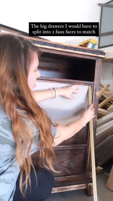 dresser makeover with faux caning