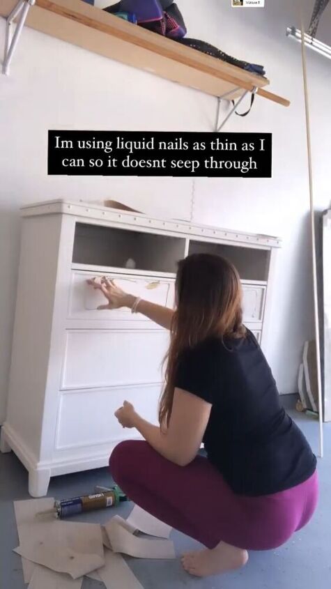 dresser makeover with faux caning