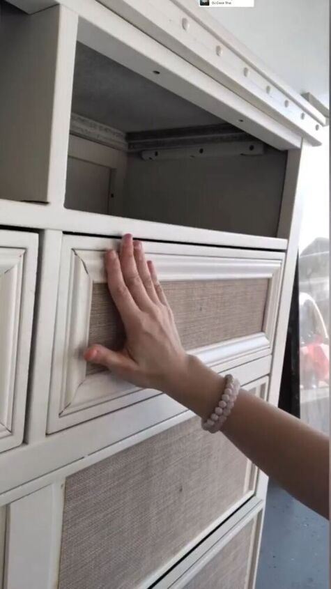 dresser makeover with faux caning