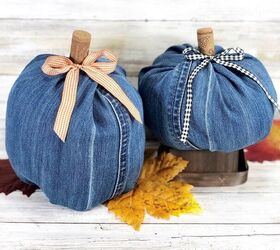 how to create denim pumpkins with recycled jeans