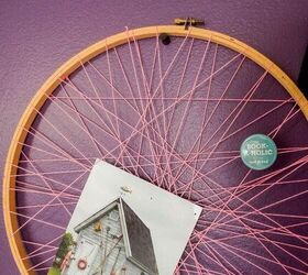 s 19 surprising ways to turn plain embroidery hoops into home decor, DIY a simple web message board from an embroidery hoop and thread