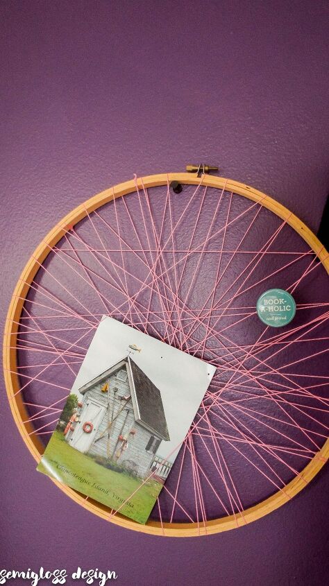 s 19 surprising ways to turn plain embroidery hoops into home decor, DIY a simple web message board from an embroidery hoop and thread