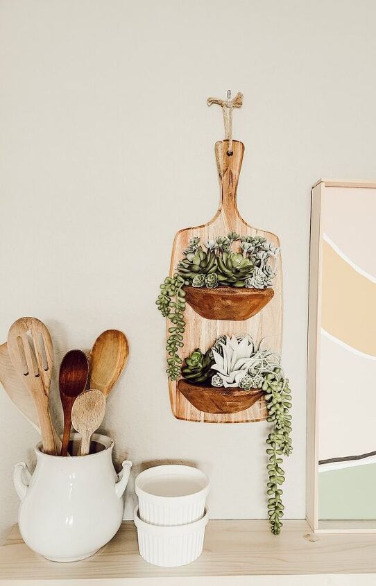 s 10 pretty alternatives for people who are tired of killing succulents, Repurpose wood cutting boards into farm style succulent wall art