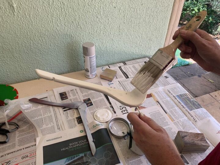 clothes hanger side table