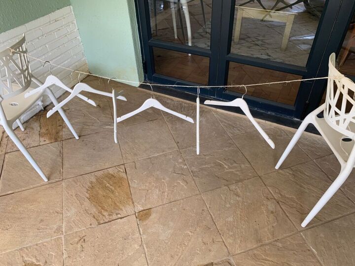 clothes hanger side table