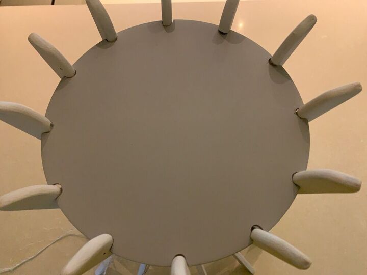 clothes hanger side table