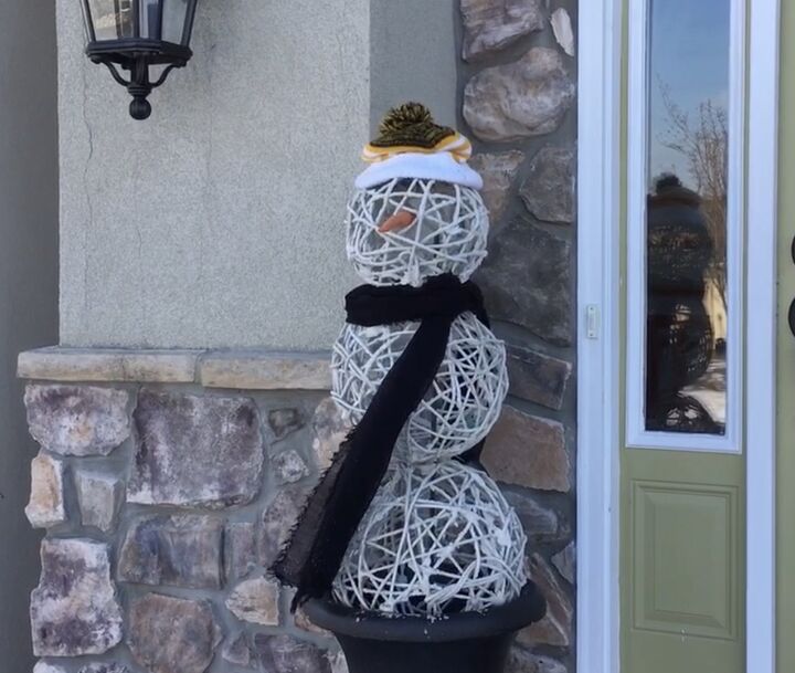 s replace your halloween porch decor with these 20 ideas, Welcome winter with an elegant concrete snowman