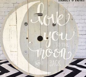 s 12 reasons why we re on the hunt for cable spools this week, Upcycle a cable spool into dreamy wall art for your nursery