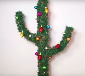 s 4 genius holiday decorating hacks using pool noodles, How to Make a Unique Cactus Christmas Tree Th