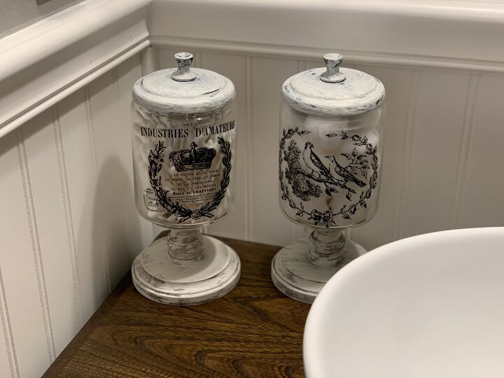 s 13 gorgeous home upgrades using decals from the weathered shed, Apothecary Bath Jars