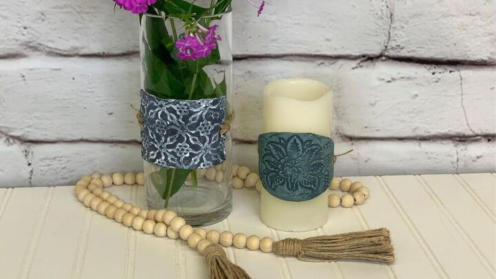 s 13 gorgeous home upgrades using decals from the weathered shed, Clay Candle Cuff