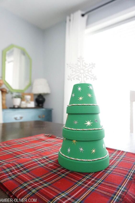 s try these 18 unique christmas tree ideas from items you already have, Terra Cotta Pot Christmas Tree