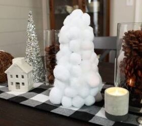 s try these 18 unique christmas tree ideas from items you already have, Make a mini snowball Christmas tree