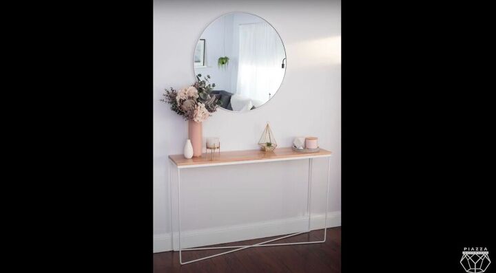 15 ideias de mveis simples e elegantes que voc pode fazer em poucas horas, Construa uma mesa de entrada estreita e minimalista para sua casa