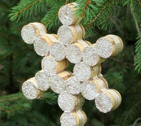 snowflake wine cork ornament
